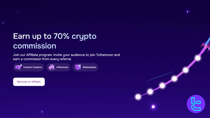 Tothemoon affiliate program with 70% commission and lifetime rewards