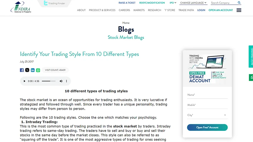 Trading style training