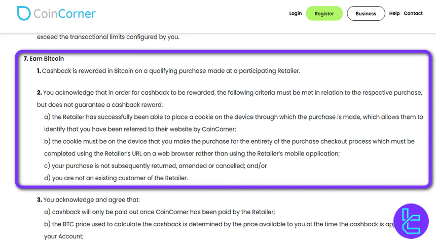 CoinCorner Cashback Bonus
