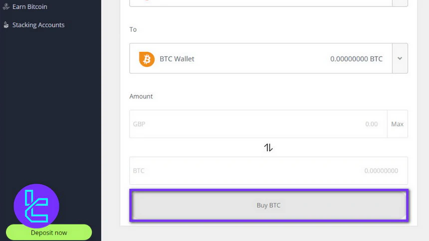 CoinCorner trade confirmation