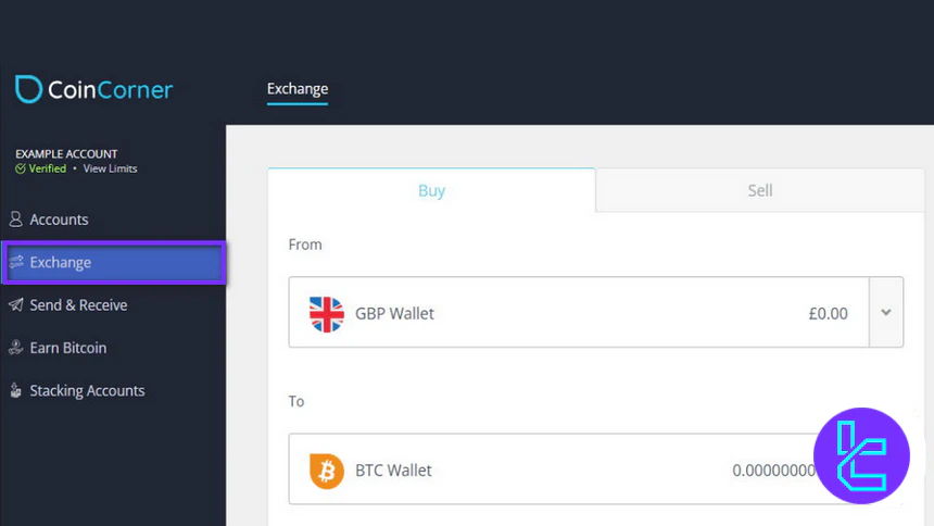 Enter the CoinCorner exchange