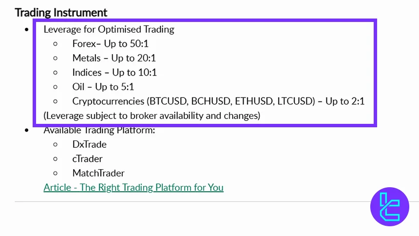 Forex Evaluation leverage tiers across major asset classes