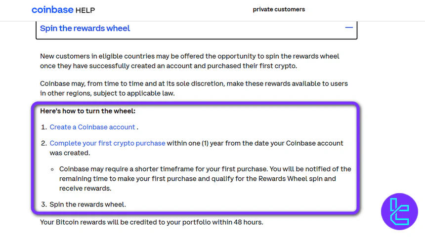 Coinbase Spin the Rewards Wheel