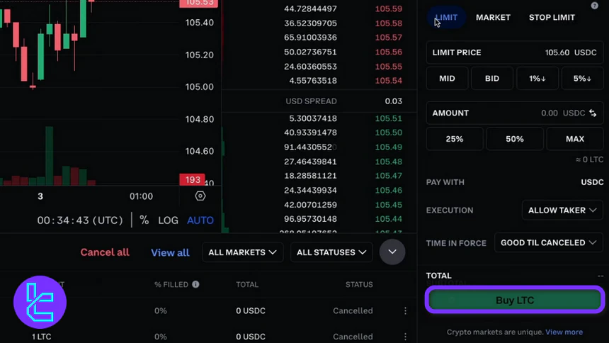Coinbase trade execution