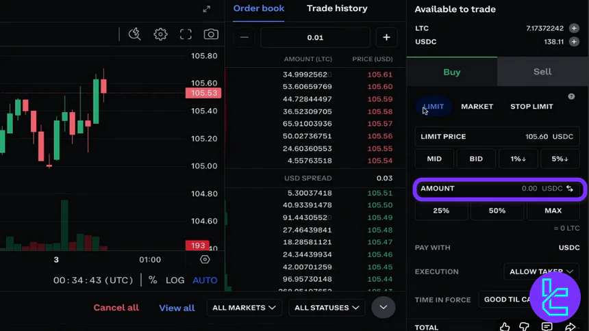 Coinbase trade amount
