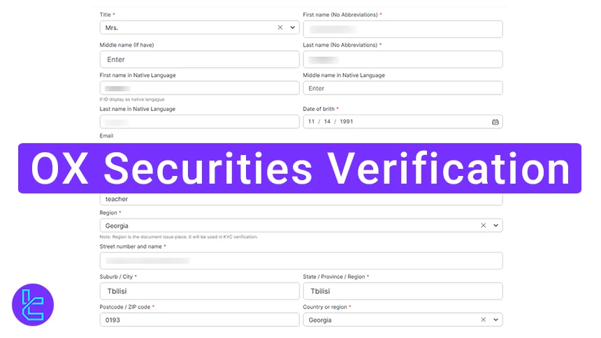 Step-by-step OX Securities KYC process