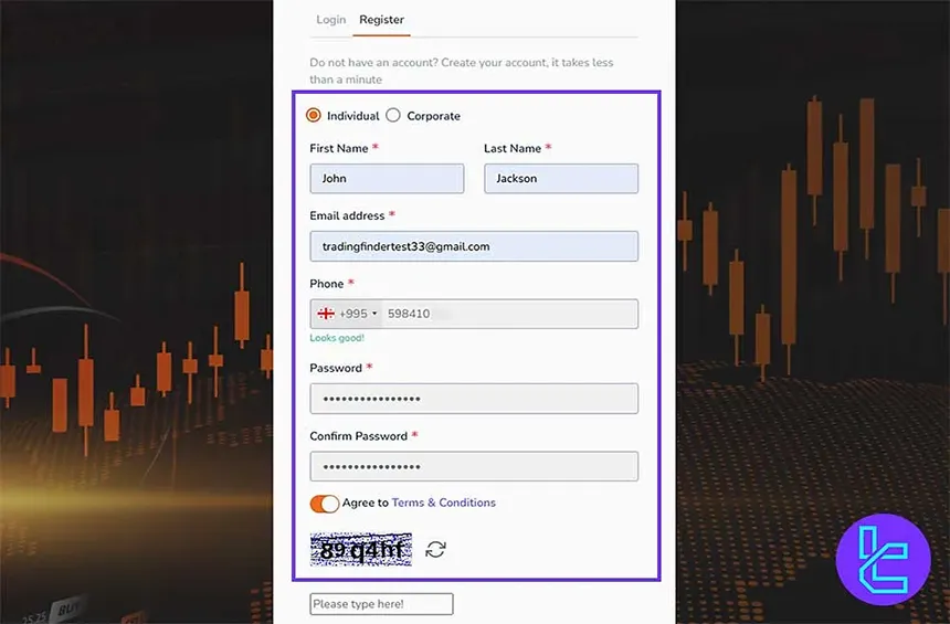 Complete TNFX registration form