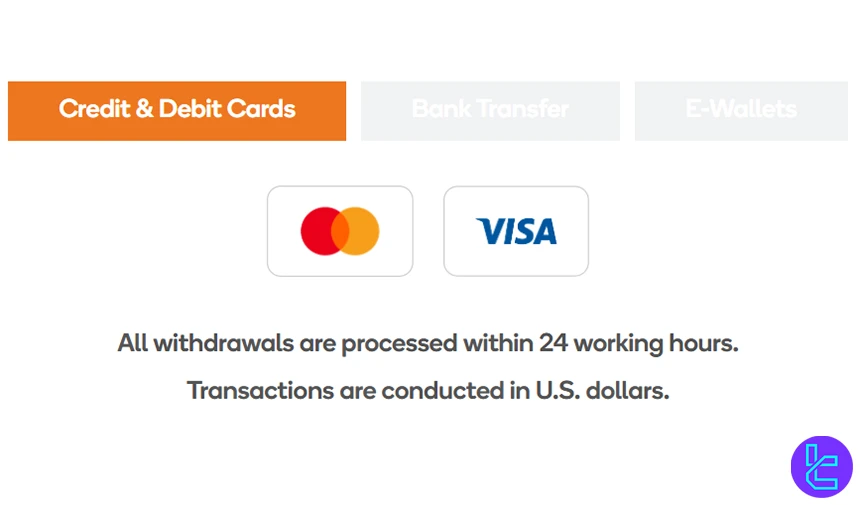 TNFX deposit and withdrawal methods