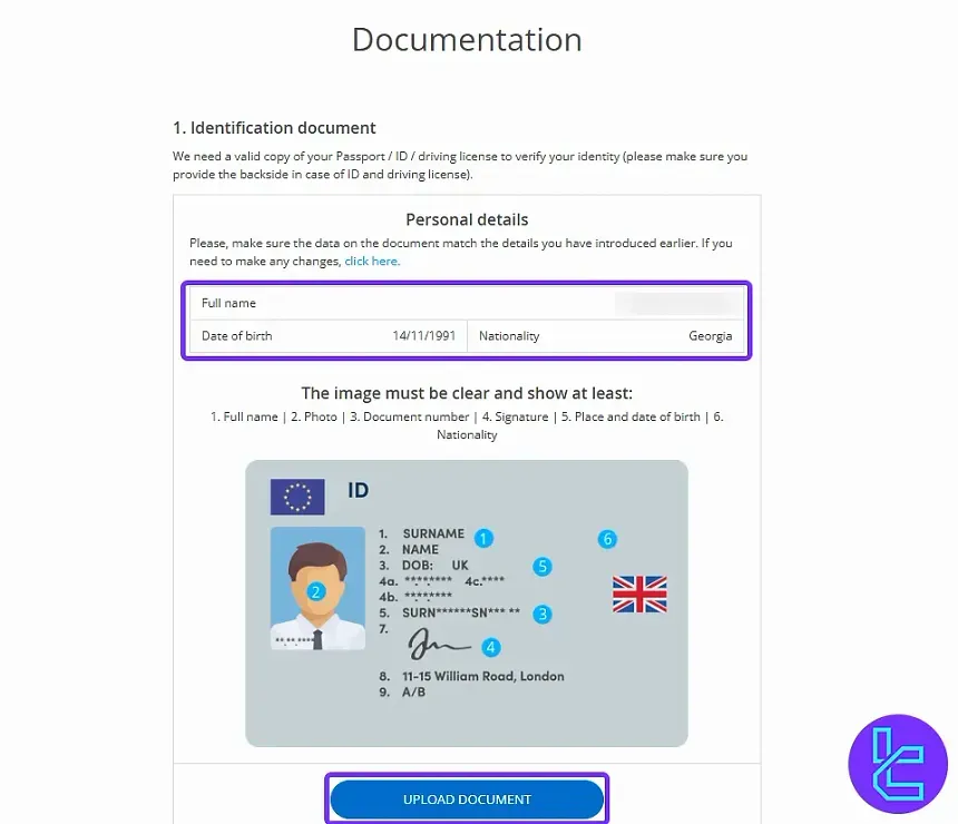 Darwinex document upload