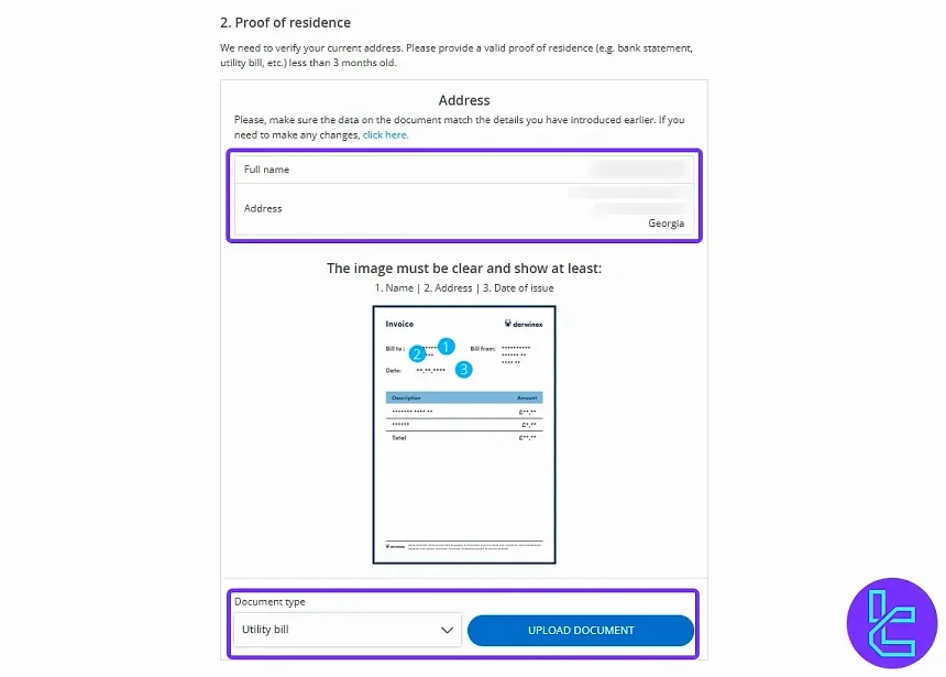 Darwinex proof of residence upload