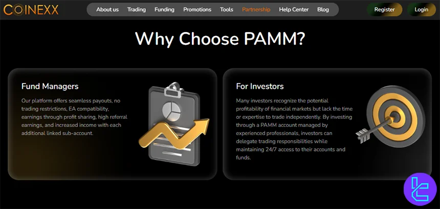 Coinexx PAMM service