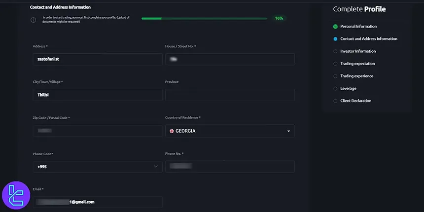 Windsor Brokers residential address form