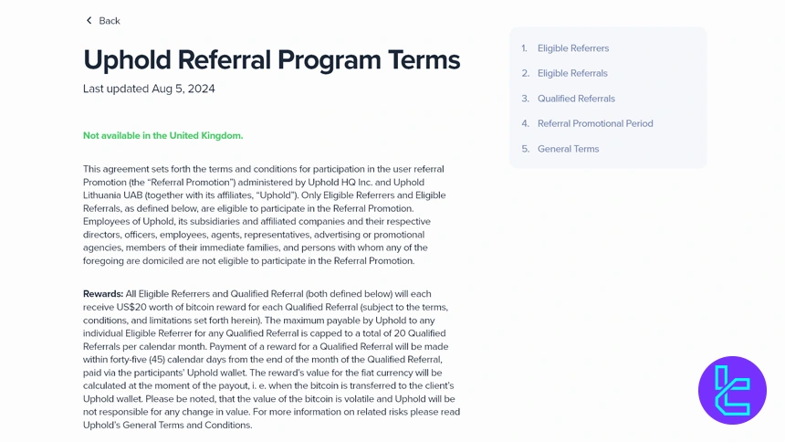 Uphold exchange referral program