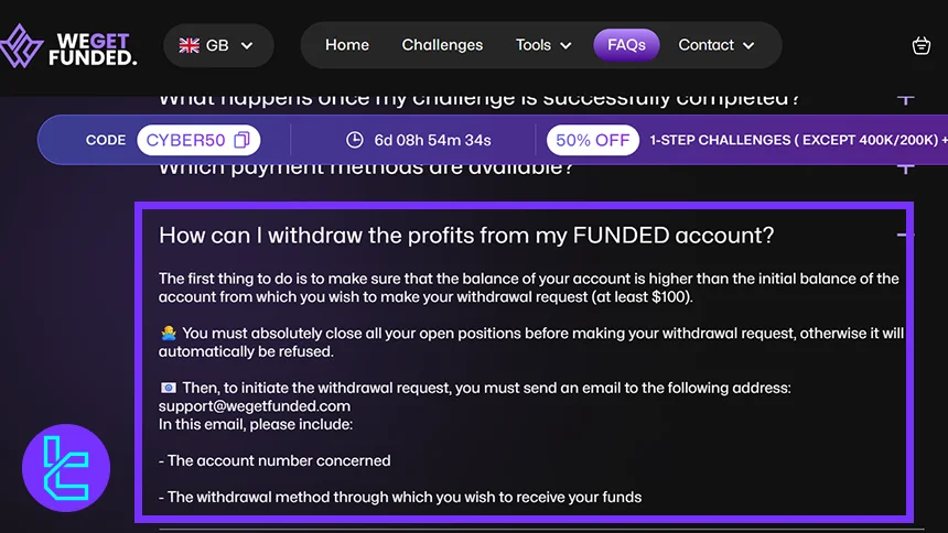 WeGetFunded ödeme politikası yönergeleri