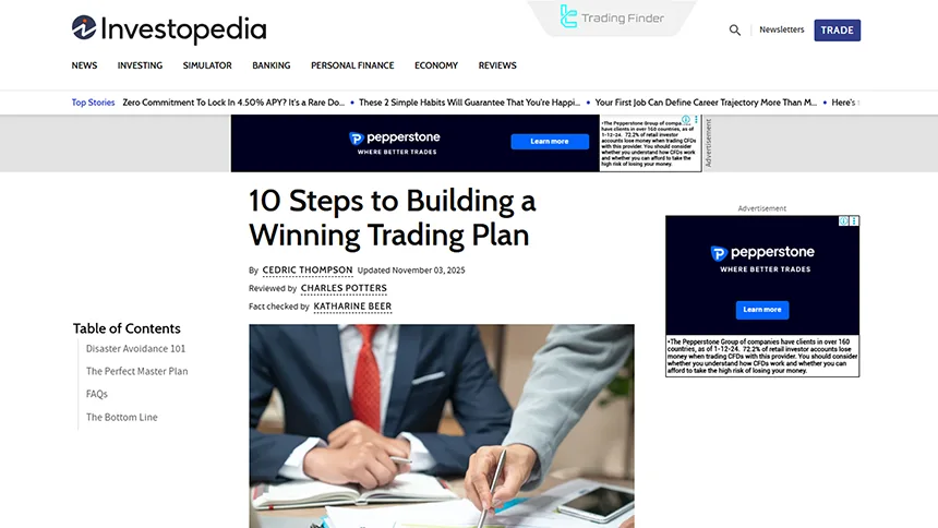 Trading plan creation tutorial