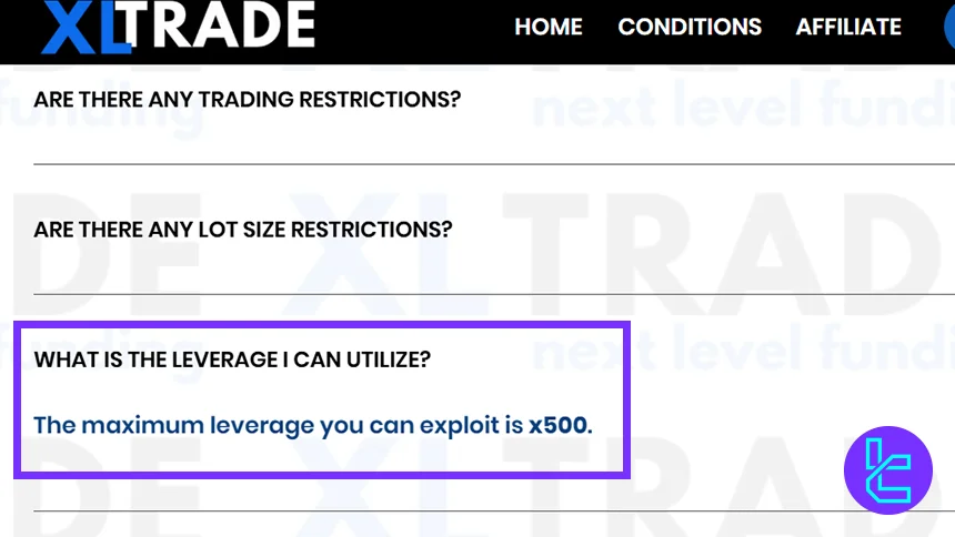 XLTrade’s leverage offering
