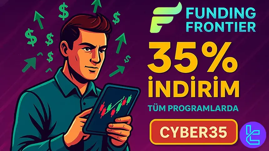 Funding Frontier tüm işlem programlarında CYBER35 indirimi sunan tanıtım görseli