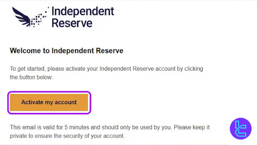 Independent Reserve email verification