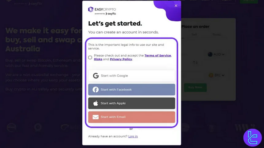 Easy Crypto Start with Email