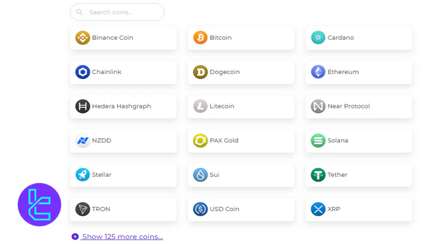 Easy Crypto cryptocurrency selection