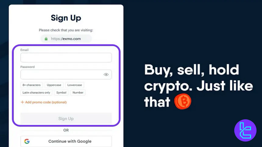 EXMO registration form