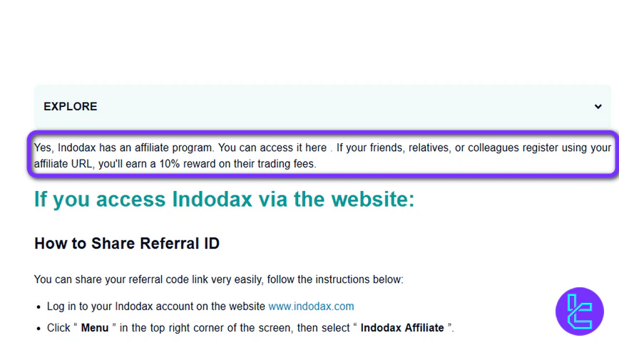 Indodax referral program