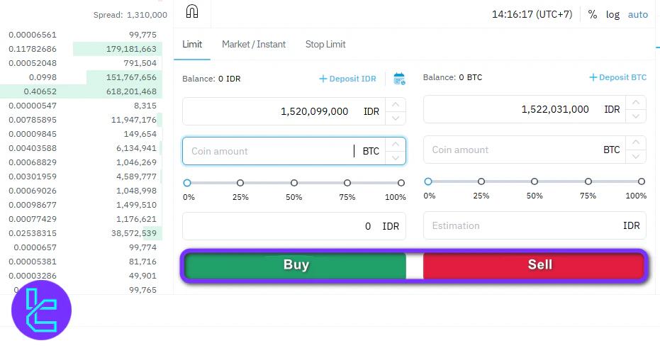Indodax trade confirmation