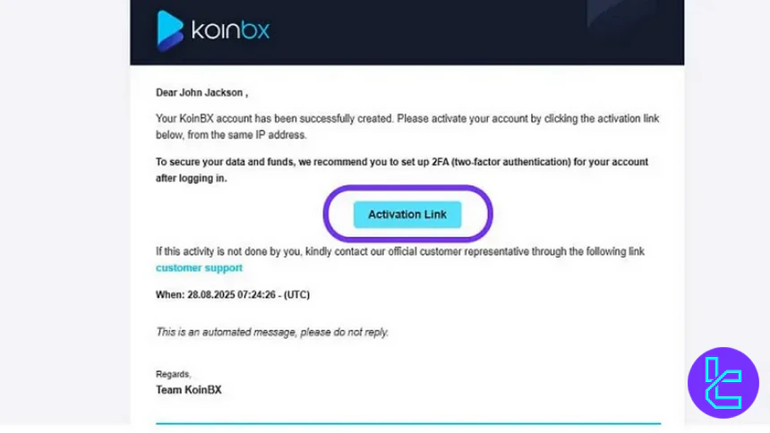 KoinBX email verification