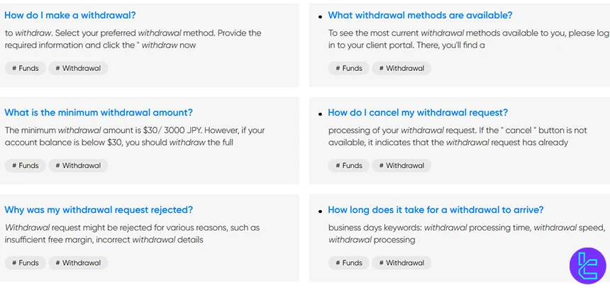 Vantage Markets withdrawal key notes