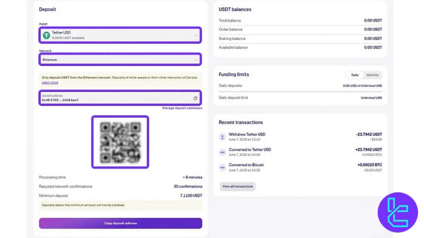 Kraken ERC20 Deposit
