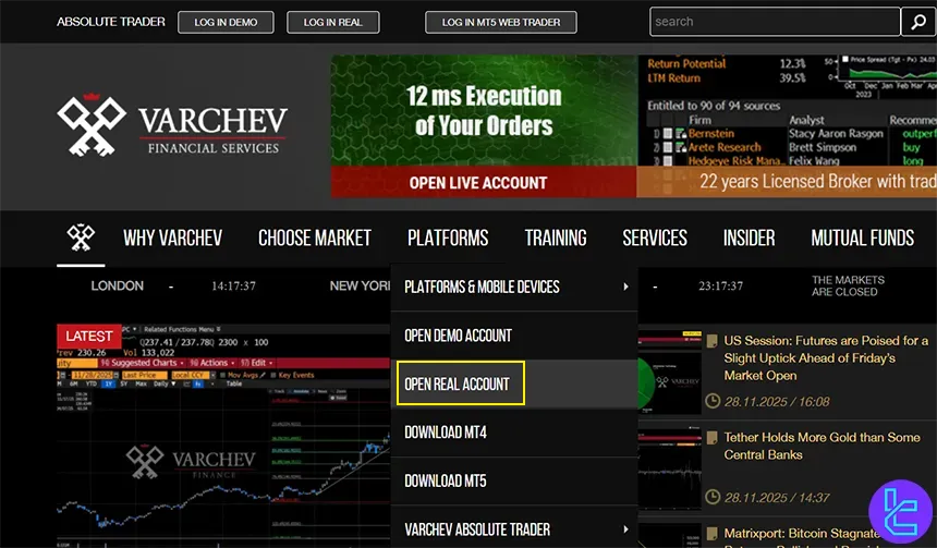 Begin Varchev registration