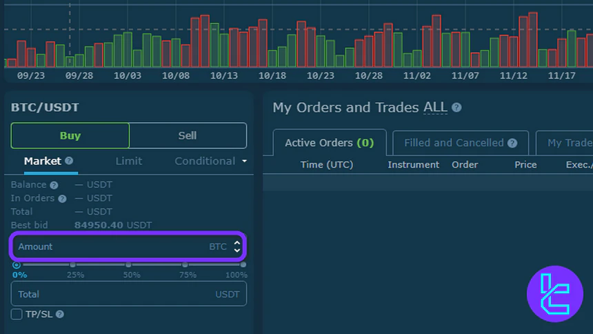HitBTC trade amount