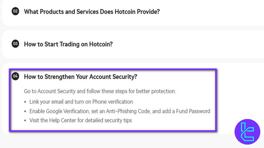 Hotcoin security