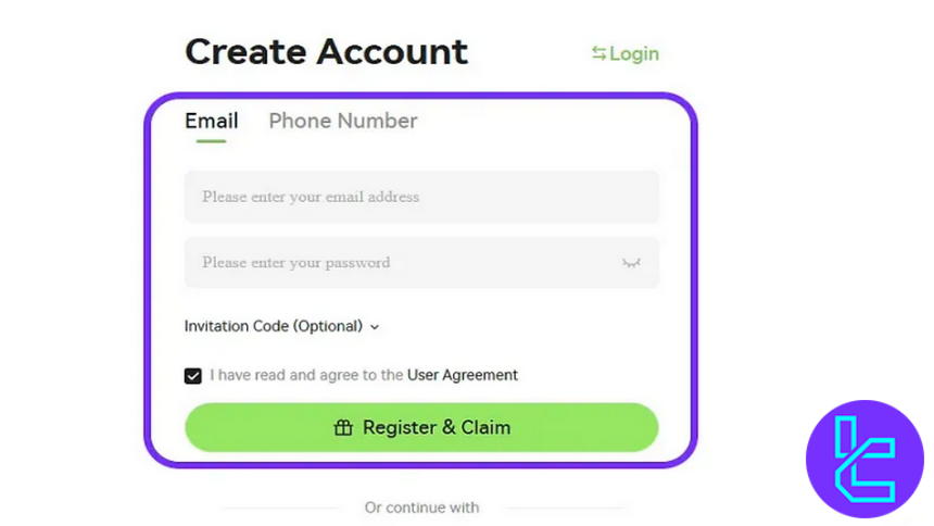 Hotcoin registration form
