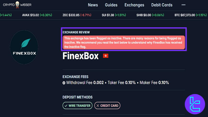 Finexbox shutdown