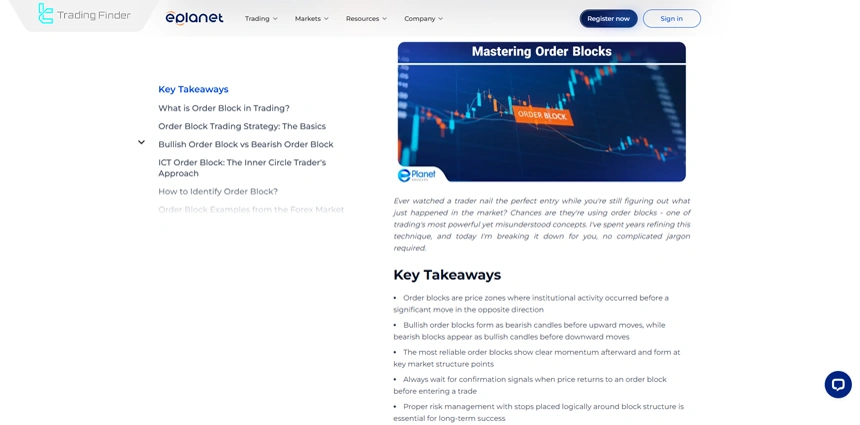 Professional order block training article in trading