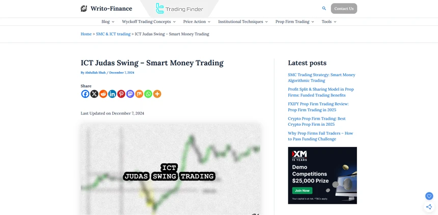 Judas Swing training article in Smart Money