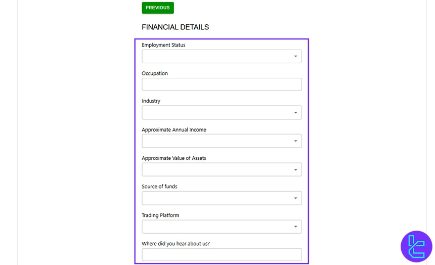 financial information form