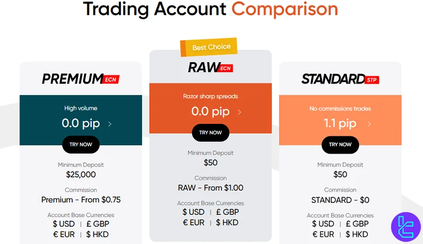 Vantage Markets UK accounts overview