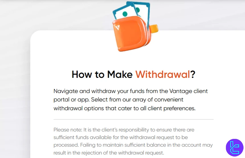 Vantage Markets UK withdrawal