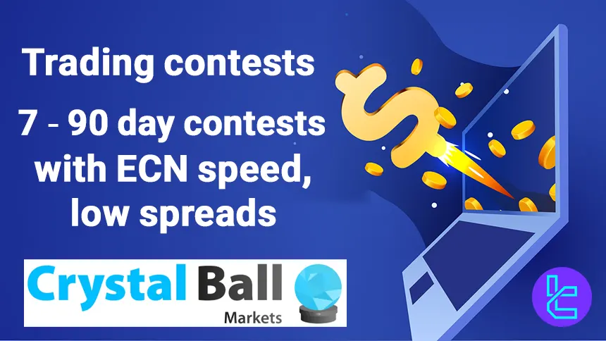 Crystal Ball Markets offers 1:1000 leverage, 160+ assets, and 2026 contests