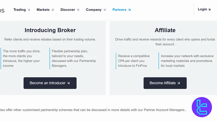 FinPros partnership and affiliate program promotional overview