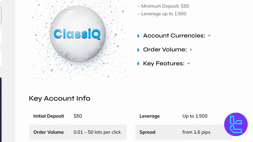 FinPros ClassiQ trading account features