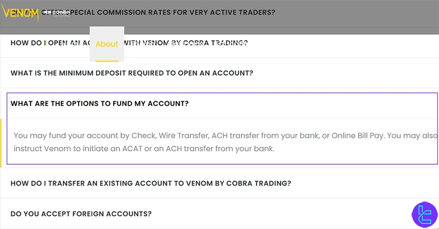 Venom Trading funding options