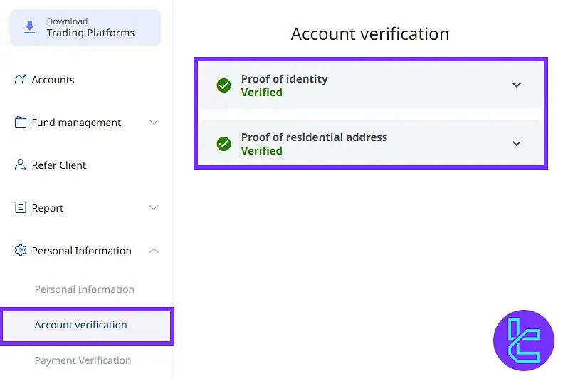 Status of ZFX account verification