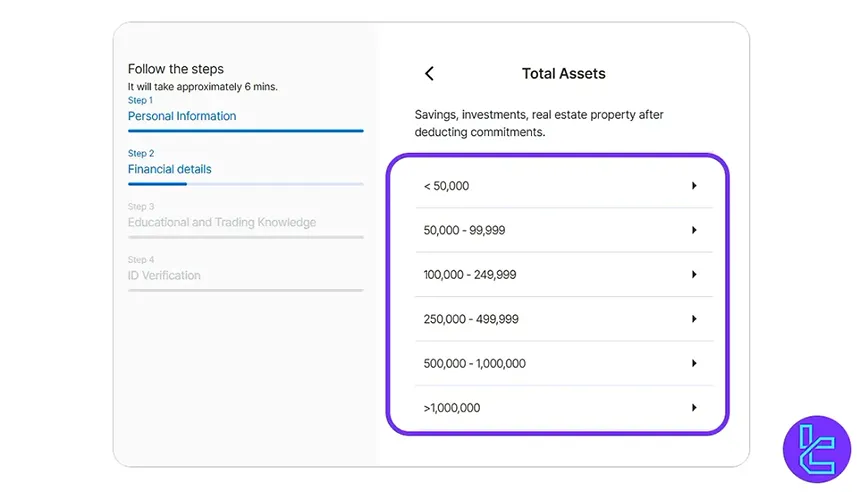 Complete financial form for Trive Invest registration