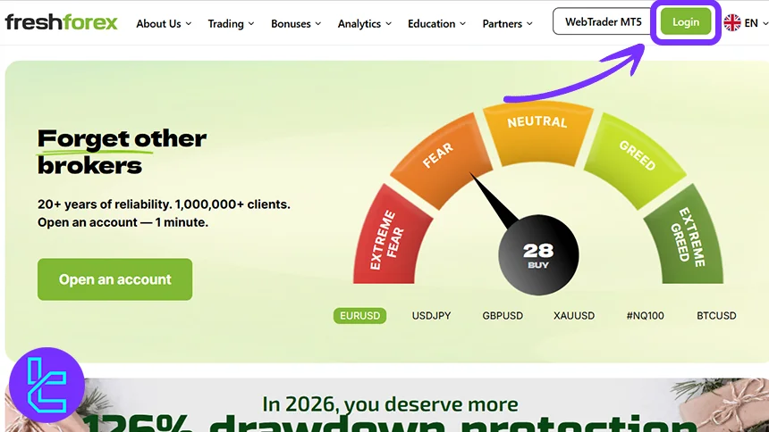 FrshForex website landing page