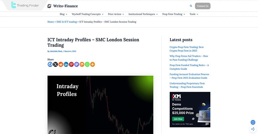 Article on ICT Intraday Profiles Training