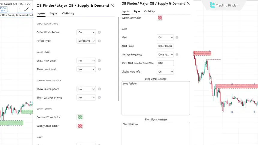 Order Block Finder indicator settings