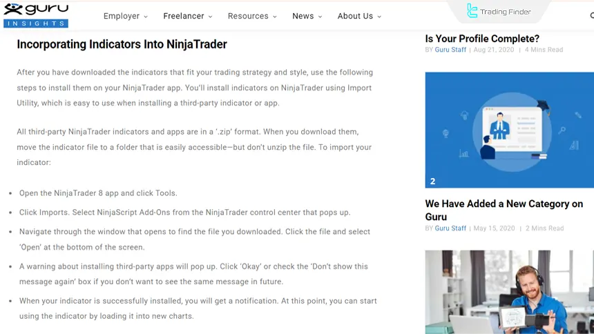 Activating the indicator in NinjaTrader